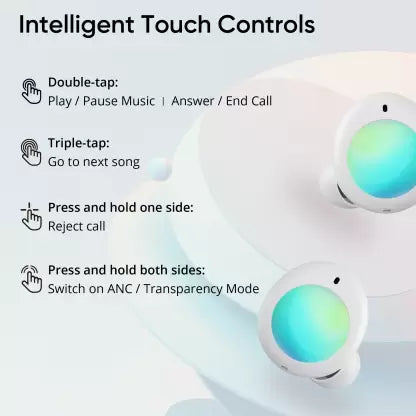 DIZO by realme TechLife GoPods Neo with Active Noise Cancellation(ANC) Bluetooth Headset (Aurora, True Wireless) DIZO by realme TechLife GoPods Neo with Active Noise Cancellation(ANC) Bluetooth Headset (Aurora, True Wireless)